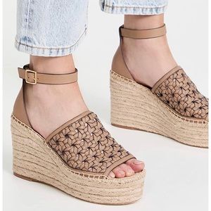 Tory Burch Women's Basketweave Espadrille Wedges, Sizes: 9.5 & 10